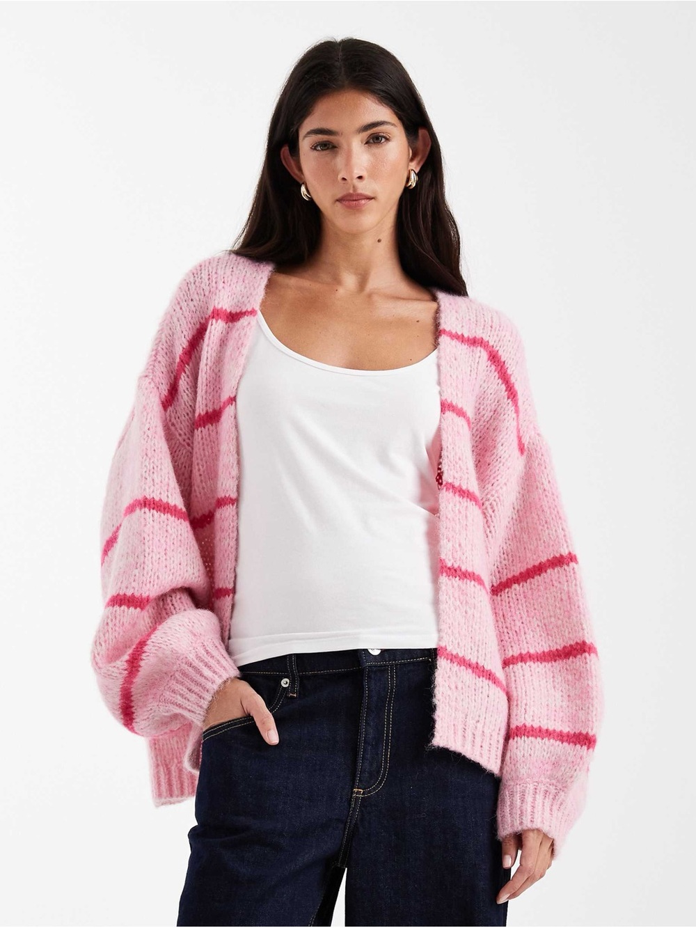 Generation Love Pink and Cream Striped Cardigan